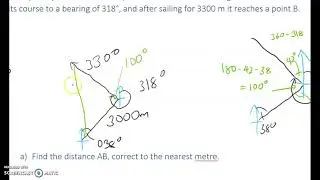 Yr 12 Ex 18F bearings and triangulation example