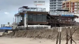 Villa Gesell. Así quedó la playa luego de la Fuerte Sudestada y crecida del mar. #villagesell