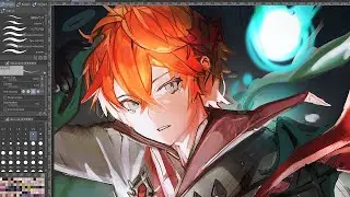 【ILLUSTRATION MAKING】 描いてみた 公子 原神 【イラストメイキング】 CLIP STUIDIO PAINT
