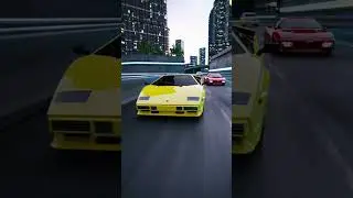 Freeway Rivals. #outrun #retrowave #80s #blender3d #synthwave #ferrari #lamborghini