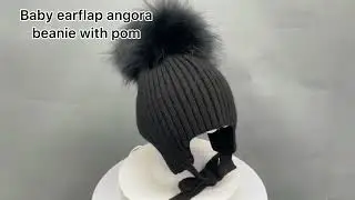 Kids Knitted Ear Protection Fur Pom Pom Hat#kids #hat #knittingdesign #fur  #raccoonfur #winterhat