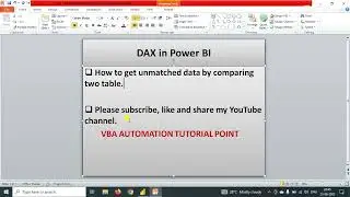 Comparing two tables and get unmatched data in power bi DAX | Power bi tutorial | power query