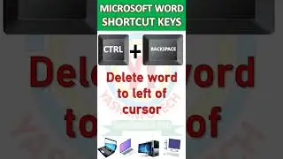 Ctrl + Backspace – Delete word to left of cursor, MICROSOFT WORD SHORTCUT KEYS