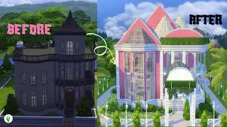 Turning the GOTH house into a BARBIE house | The Sims 4
