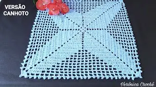 💙 Crochet centerpiece/Crochet tablecloth/Step by step/For beginners (Left-handed version)