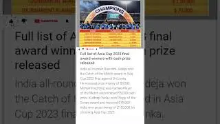 Asia Cup 2023 final award winners with cash prize 