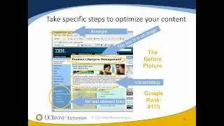 Content Optimization - Lecture 9 for UCI Extension SEO