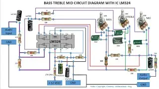 LM324 | Bass Treble Mid circuit diagram With IC LM324 | Tone control circuit diagram