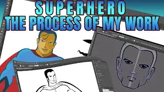 SUPERHERO_the process of my work/in Illustrator/sketch in Krita #drawing #super #art