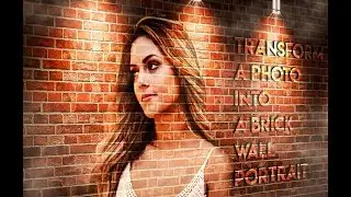 how to make a photo into a portrait on a brick wall