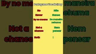 Portuguese Vocabulary - Denial 
