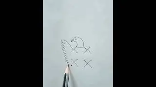 4*4 dots easy bird drawing