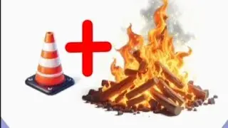 i mixed traffic cone and fire 🫨🫨||