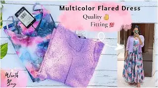 Marble print multicolor🌈 Maxi Dress in Ajio Telugu ! Multicolor dress ajio haul ! Latest ajio haul