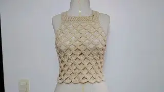 Cropped em Crochê/inspiração tricô