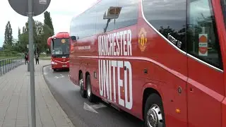 Manchester United arriving at Polsat Plus Arena Gdańsk.Traning before Europe League Final.
