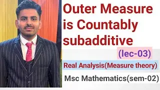 Outer Measure is countably subadditive||Real Analysis||Msc Maths