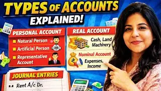 Types of Accounts in Accounting 🔥 Personal, Real & Nominal with Journal Entries