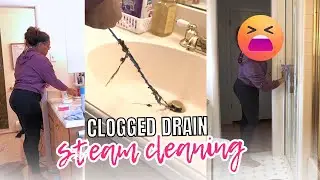 DEEP CLEANING THE BATHROOM THE SINK WAS CLOGGED 👀 LOOK WHAT CAME OUT Homemaking 2024 UGLY CLEANING