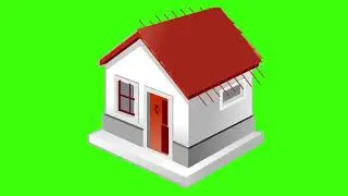 Building animation. Green Screen. Cartoon background video. Croma Key