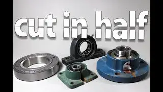 Industrial bearings cut in half with waterjet