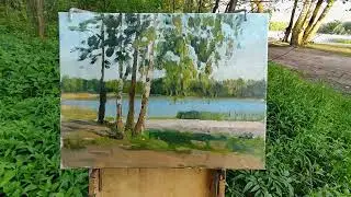 Обзор вечернего этюда. Озеро Срамное