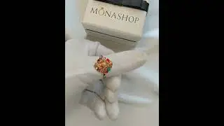 Кольцо Игра разноцветных кристаллов Swarovski