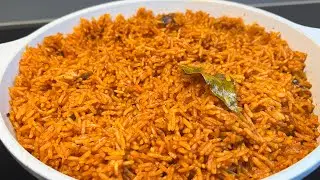 HOW TO COOK JOLLOF RICE WITHOUT TOMATOES OR TOMATO PASTE? #ghanafood #nigerianjollof #ghanajollof