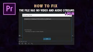 How to fix: File has no audio or video streams (Adobe Premiere Pro)