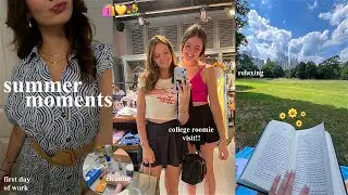 summer moments | roomie visit, grwm for work, clean my bathroom
