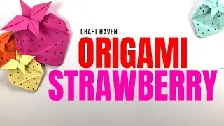 Cute Origami Strawberry - DIY Paper Strawberry Tutorial - Easy Origami Fruit Tutorial