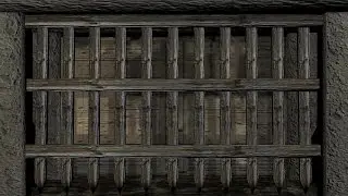 old castle gate  opens and closes - green screen 4
