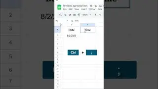 How to insert Date and Time  in shotcut key in google sheet.