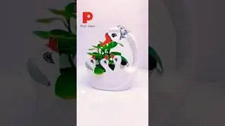 Macetero con forma de Cisne con sus crías hecha con botella reciclable 