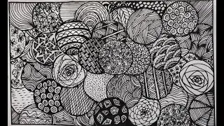 Relaxing Drawing Techniques || Art Therapy For Stress & Anxiety || Zentangle Art || Doodle Art || 3