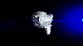 Suzanne in Space with Optical Flare Created in Blender