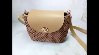 Сумочка из бумажной лозы с заготовками  из кожзама