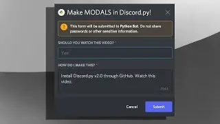 Discord MODALS in Discord.py are Here!