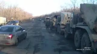 Луганск на выезде в сторону Краснадона 20 февраля 2015