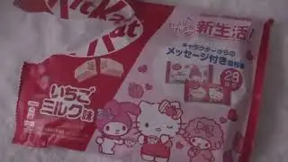 trying sanrio kitkats