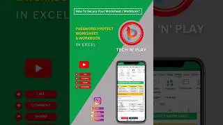 Password Protect Worksheet / Workbook #shorts #exceltricks #msexcel #exceltips  @tech-n-play ​🔥