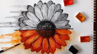 Easy Painting Tutorials / How to pain Flower with watercolor / Step by Step 🎨🌺