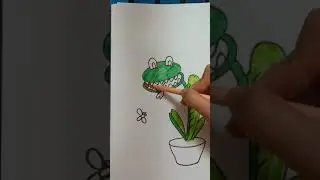 Рисуем мультяшную венерину мухоловку - хищное растение