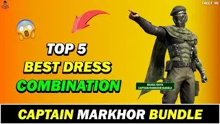 Top 5 Best Dress Combination With Captain Markhor Bundle In Free Fire | Pro Dress Combination 2022