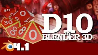 Polyhedral Dice Collection: D10 (Percentile) | 3D Modelling | Blender 4.1
