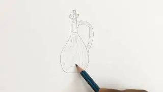 Adım adım çocuklar için mutfak için yağ kabı nasıl çizilir