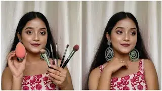Basic Makeup Brushes Guide For Beginners। Full Makeup Using Only 6 Tools 😧 । Debopriya's Beauty Bar।
