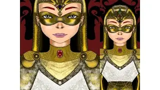 EGYPTIAN SUPER-SHERO DIGITAL ART || BAZLAH'S WORLD • المرأة الخارقة المصرية للفن الرقمي الذهبي