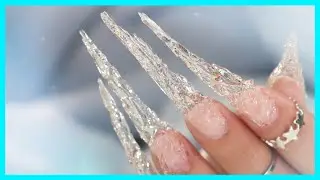Build Icicle Nails with Plastic Wrap and Gel ❄️🧊🥶