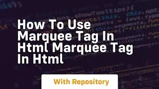 How to use marquee tag in html marquee tag in html